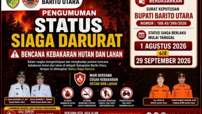Bupati Barito Utara Tetapkan Status Siaga Darurat Karhutla, Hingga 29 September 2026