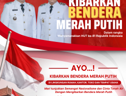 Spirit Kemerdekaan ke-81 RI, Bupati Barito Utara H Shalahuddin, Ajak Warga Kibarkan Merah Putih Mulai 1 Agustus